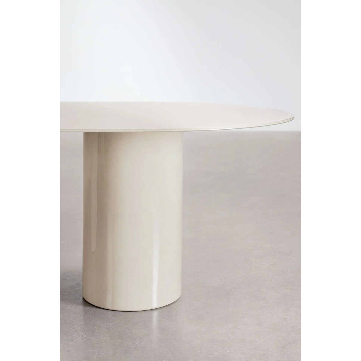 Stół do jadalny 220x110 cm ze szkła hartowanego i MDF Asgri, kremowy