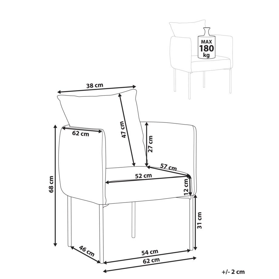 Fotel MALMOS Ekoskóra Ciemnobrązowy
