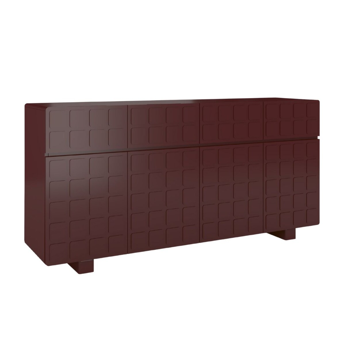 Nowoczesna komoda z frontami 3D Skandica CUBO LONG / kolor mahoń / szer. 169 cm