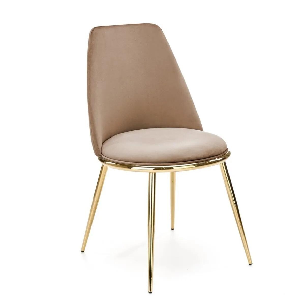 Krzesło tapicerowane K460 VELVET beżowe