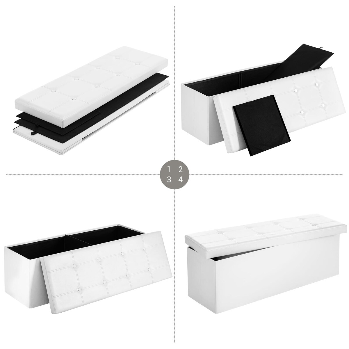 Pufa 110X38X38 Cm Biały