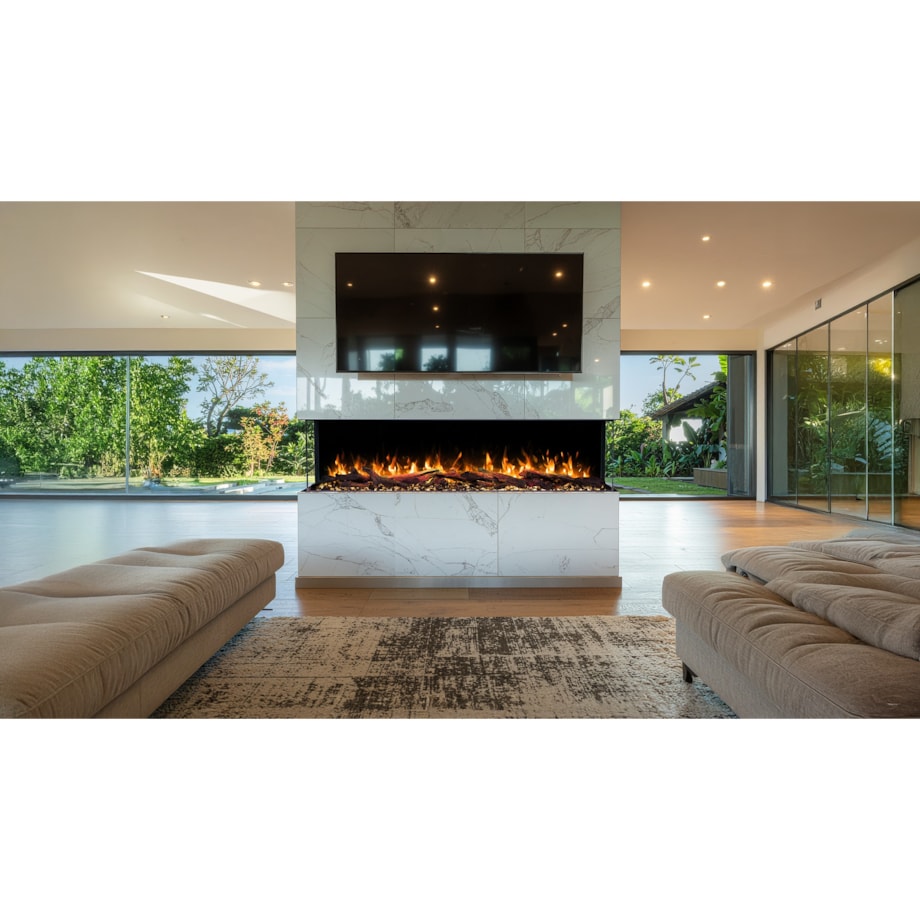 Kominek elektryczny à 3 côtés Emotion Flame Solis 120 - do zabudowy - 120x30x46 cm - kominek LED - funkcja grzania 750/1500 W