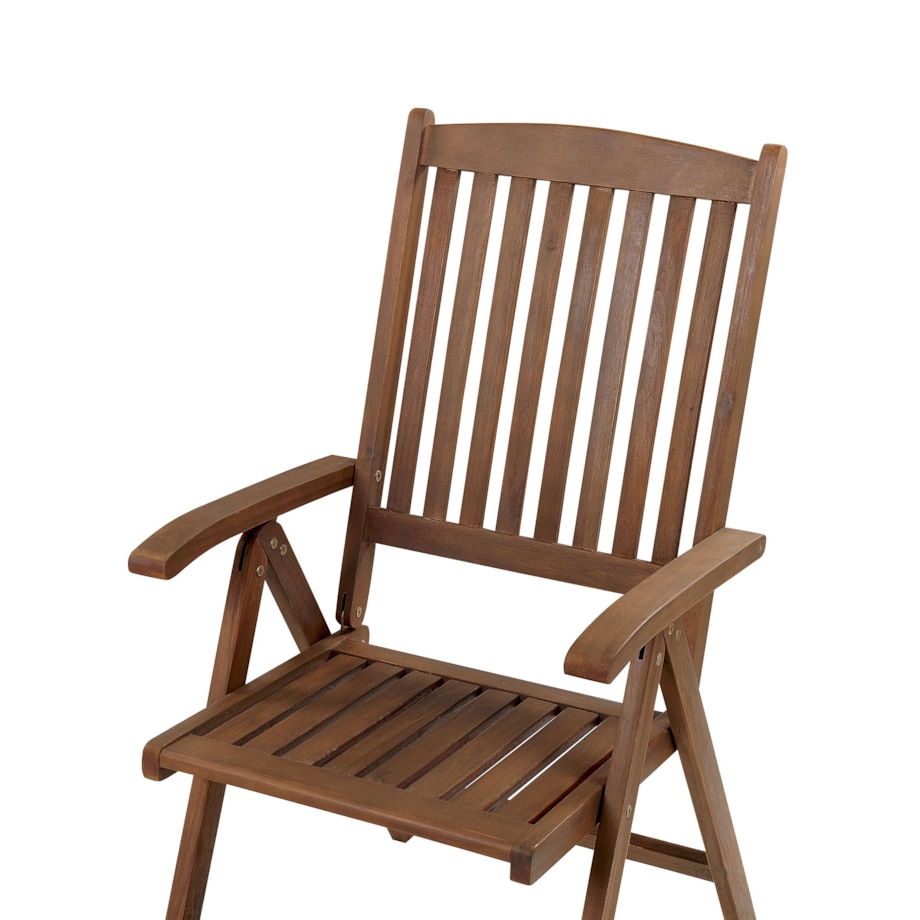 Zestaw 6 krzeseł ogrodowych z poduszkami AMANTEA Drewno akacjowe Szary