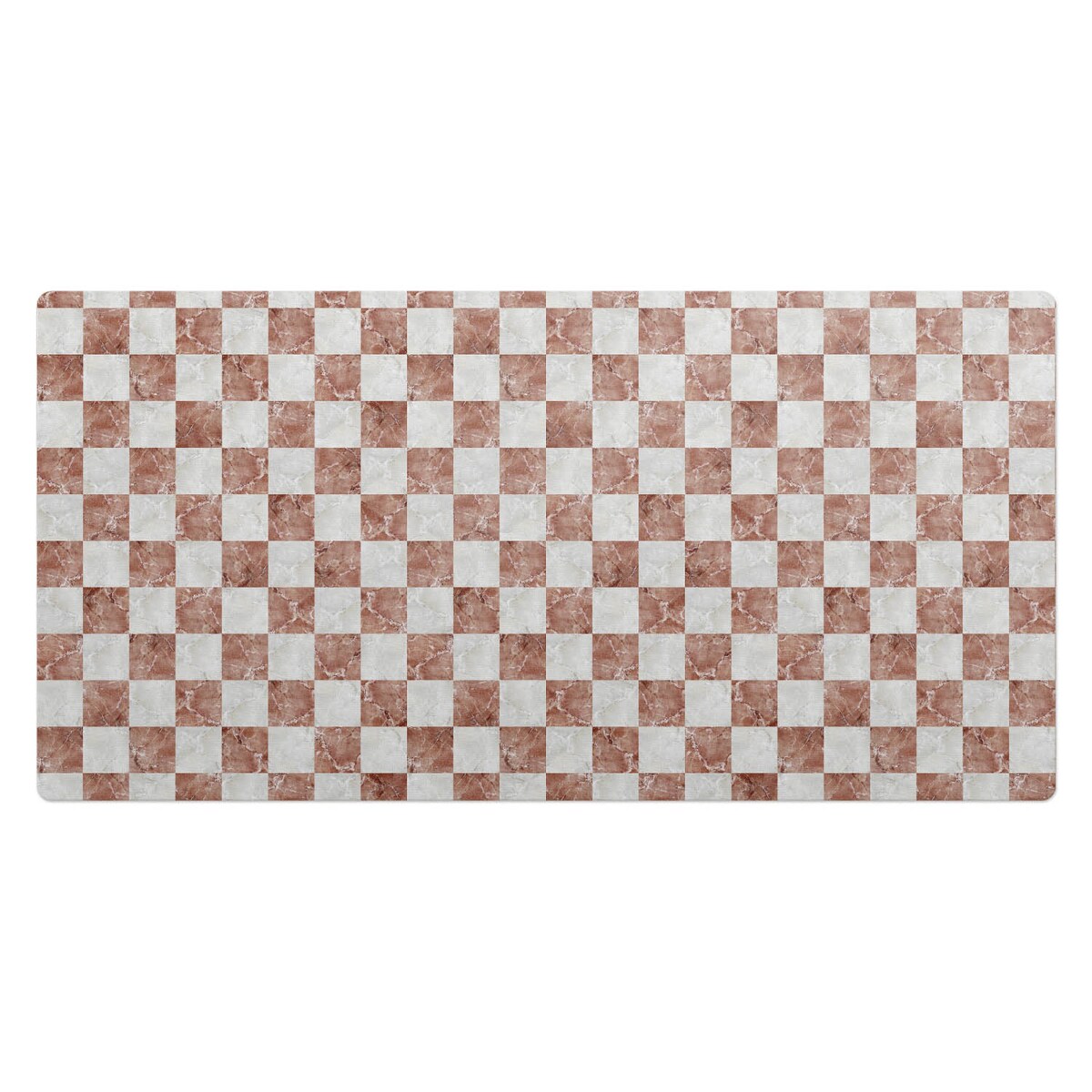 Brązowa mata na biurko Marmurowa szachownica, 100x50 cm