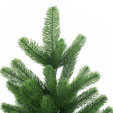 vidaXL Sztuczna choinka z lampkami i bombkami, 150 cm, zielona
