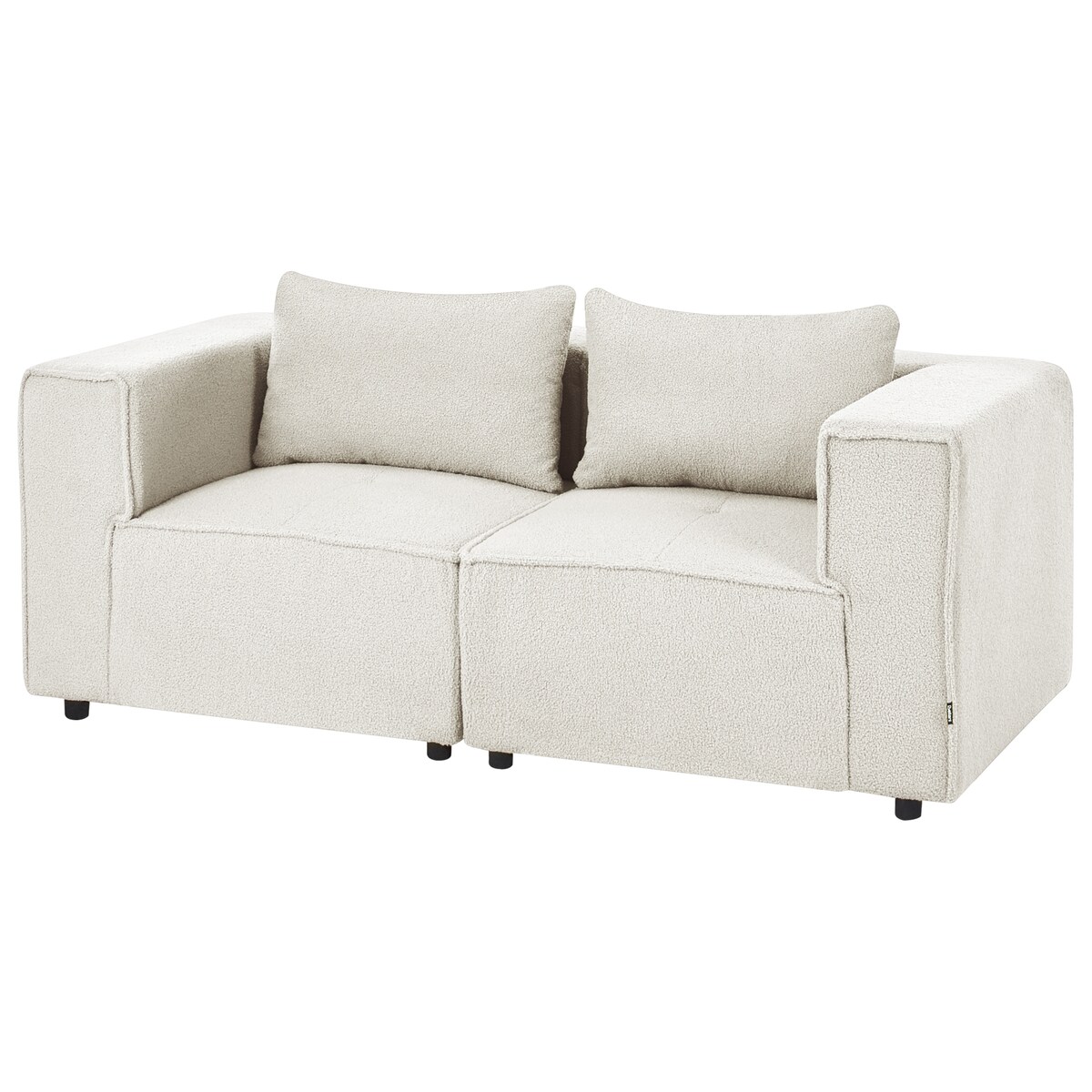 Sofa modułowa dla 2 osób AXEBO Boucle Złamana biel