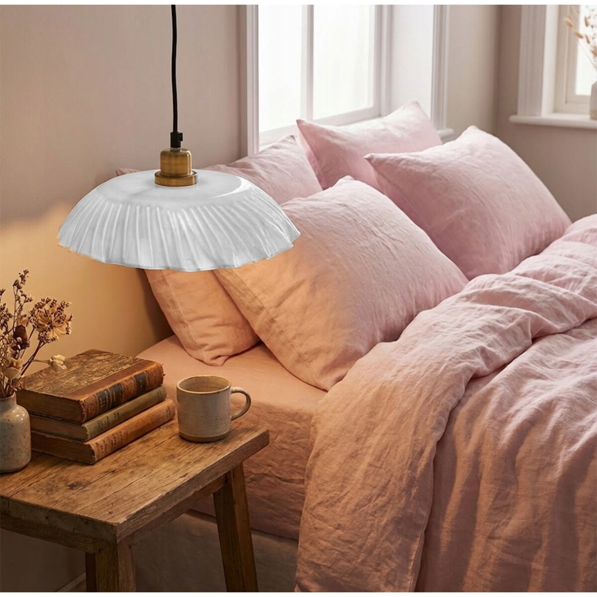 LAMPA SUFITOWA WISZĄCA NAD STÓŁ WYSPE 30cm BIAŁA LOFT DO SALONU KUCHNI