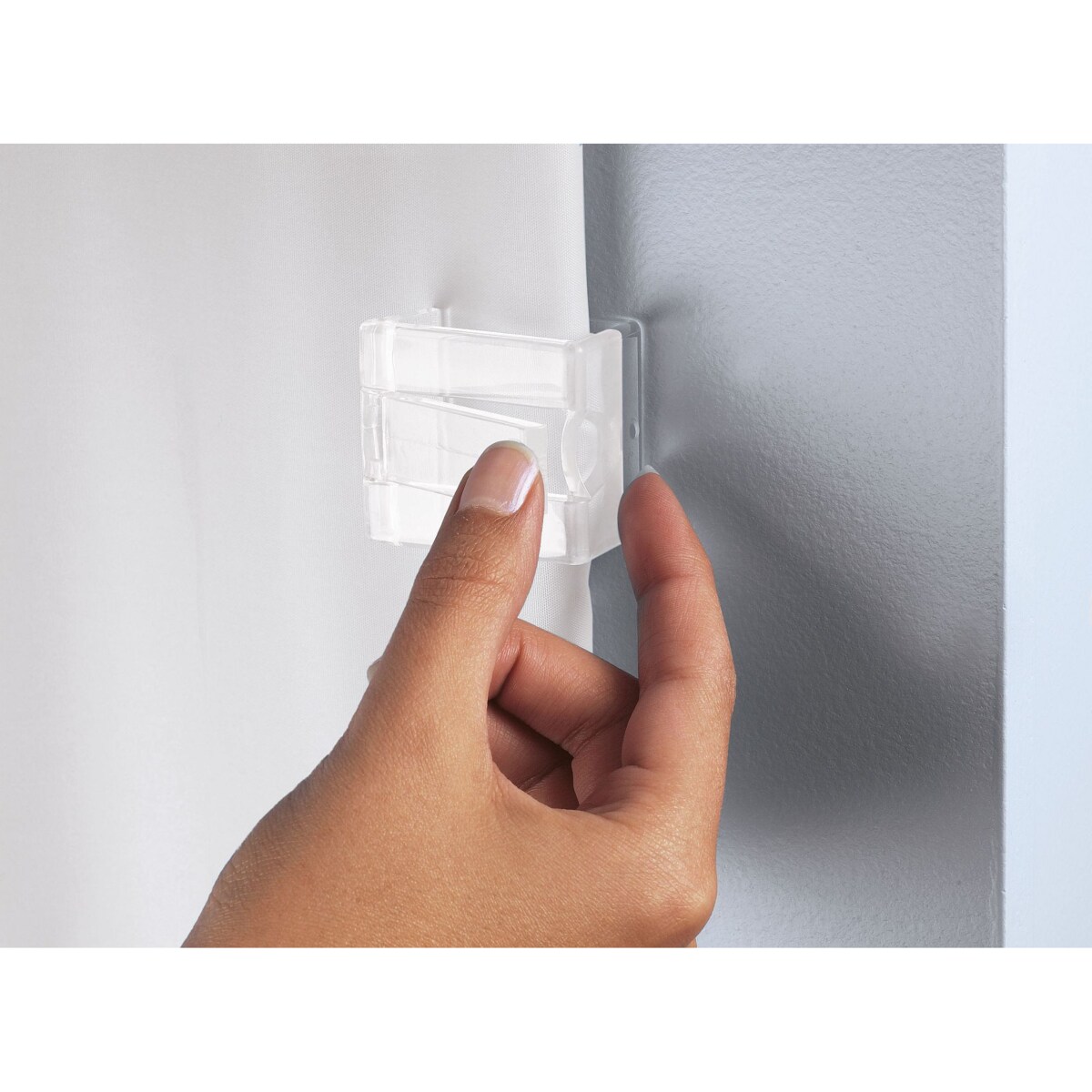 Kleine Wolke Klamry do mocowania zasłon prysznicowych zestaw 2 szt. białe