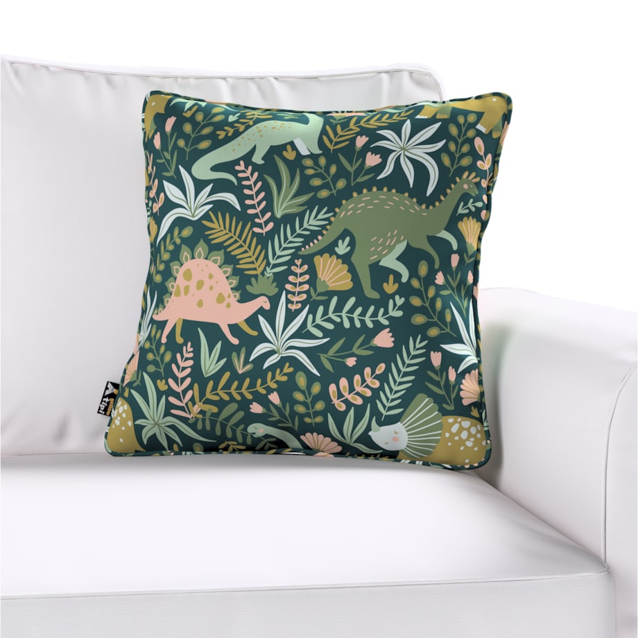 Poszewka Lola 60x60 dinozaury na zielonym tle
