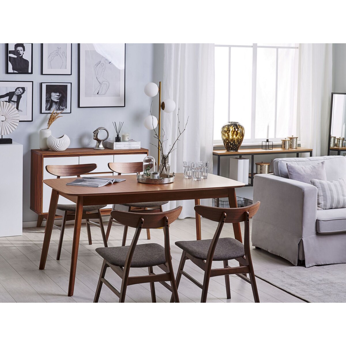 Stół do jadalni 150 x 90 cm ciemne drewno MADOX