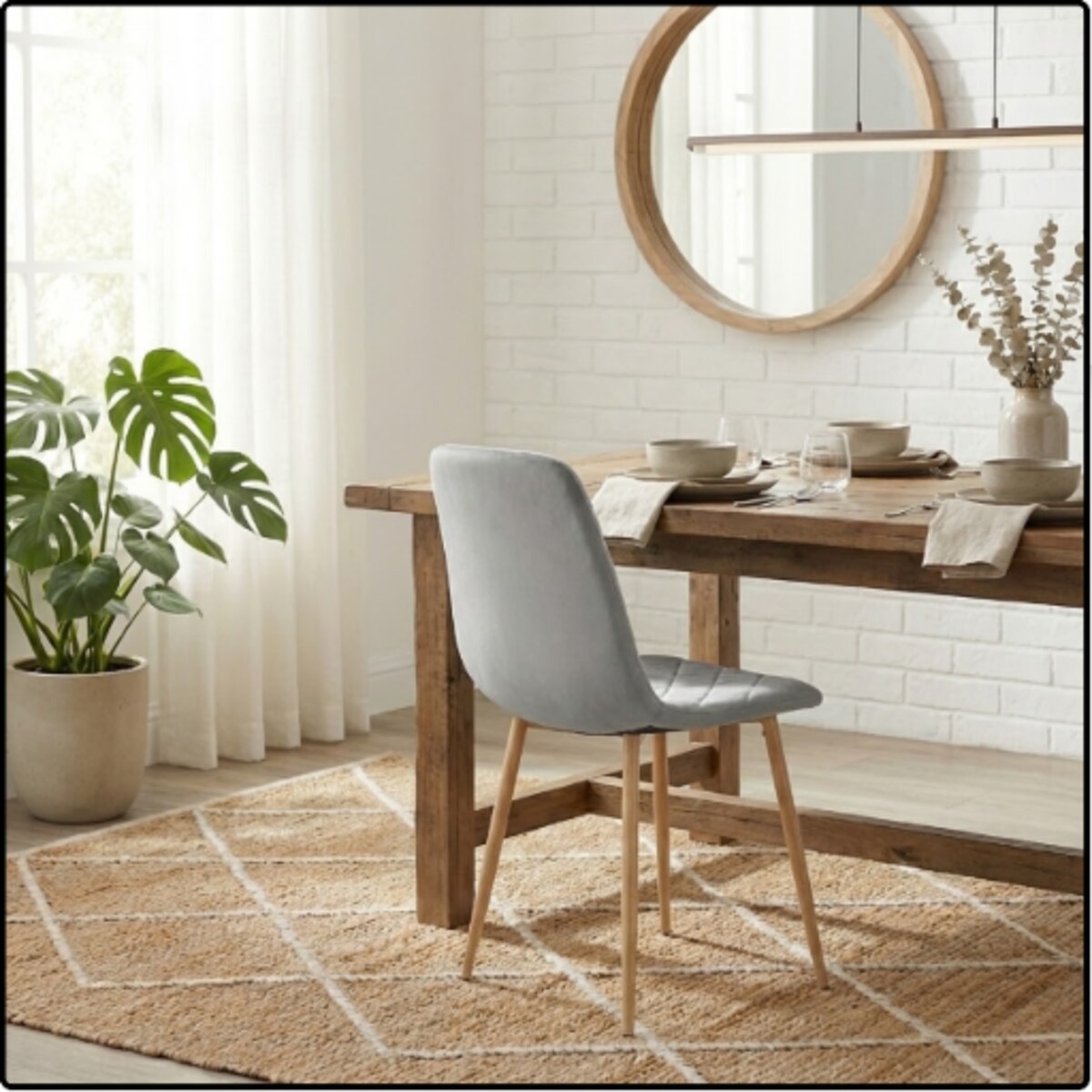 Krzesło tapicerowane welurowe do salonu kuchni jadalni velvet loft szare jasne nogi