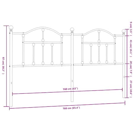 vidaXL Metalowe wezgłowie, białe, 160 cm