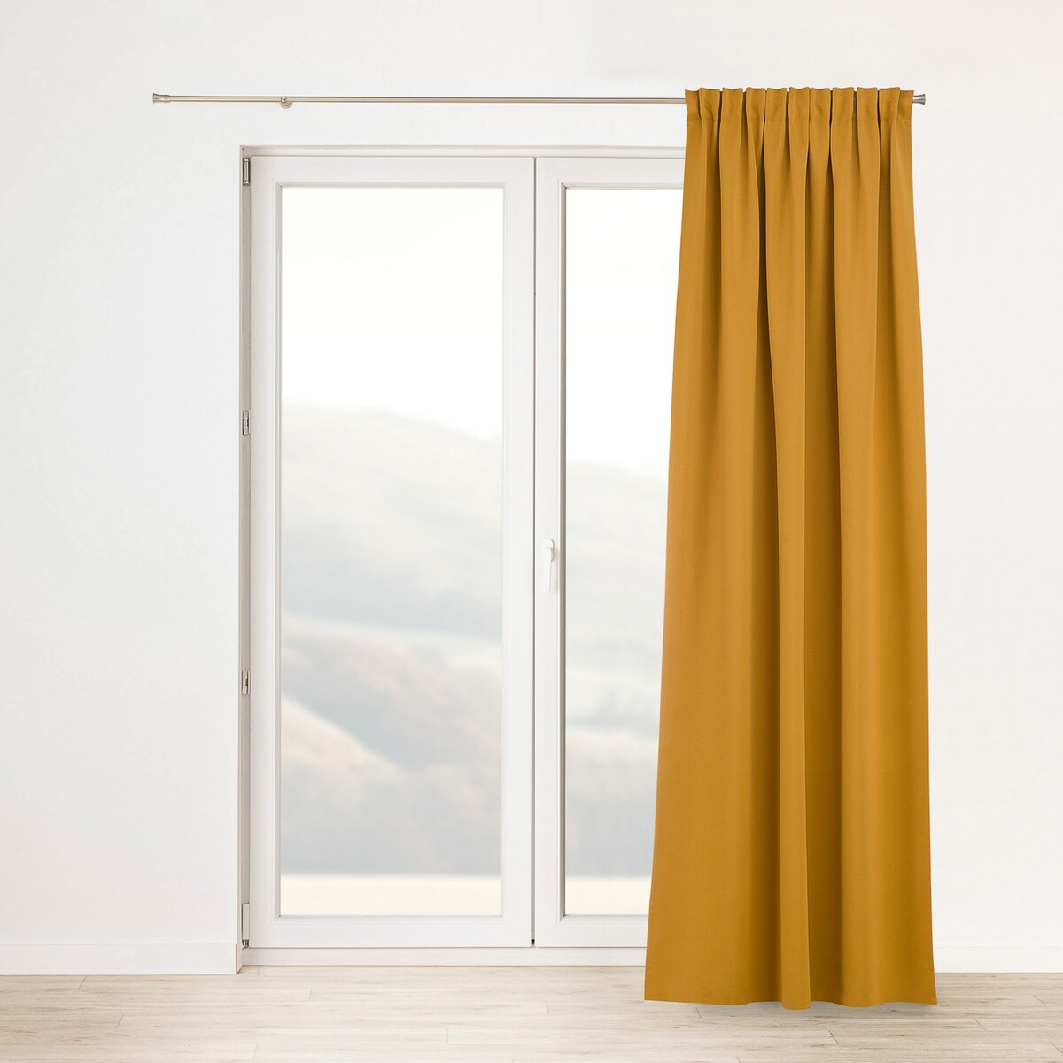 Zasłona zaciemniająca na taśmie marszczącej miodowy żółty 140 x 280 cm 1 szt. 140x280 żółty-złoty