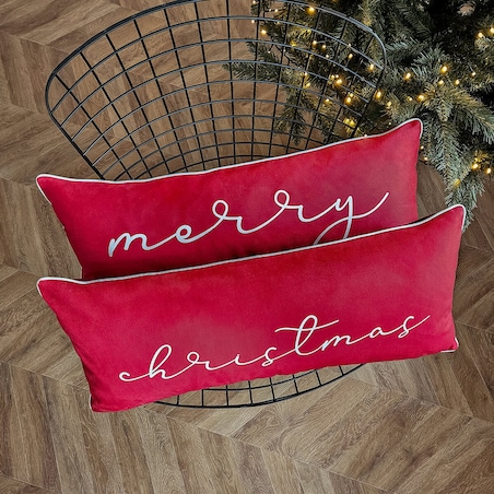 Poduszka XMAS wzór XM34 | Czerwone Merry 30 x 70 cm