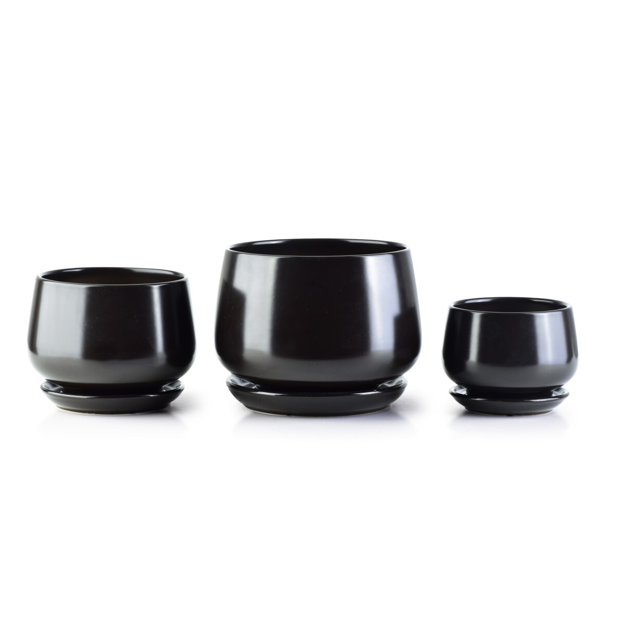 NEVA Komplet 3 osłonek czarny mat XL19xh15cm L15xh12cm M11xh10cm