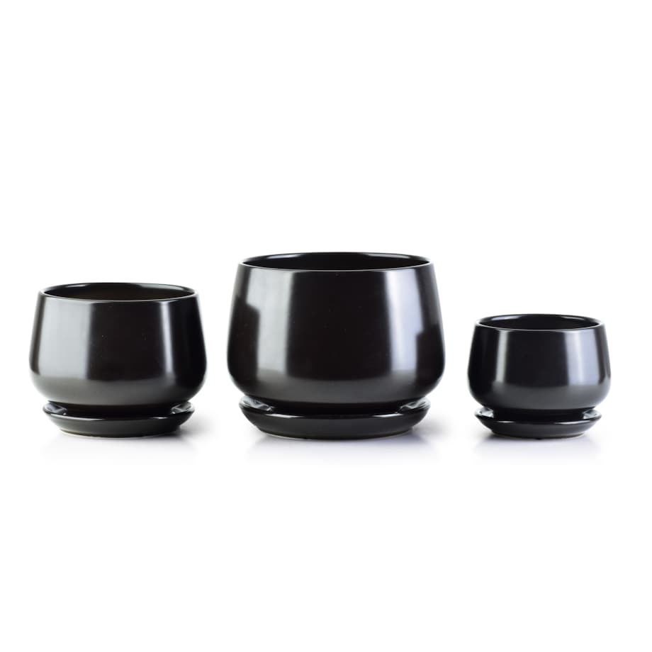 NEVA Komplet 3 osłonek czarny mat XL19xh15cm L15xh12cm M11xh10cm