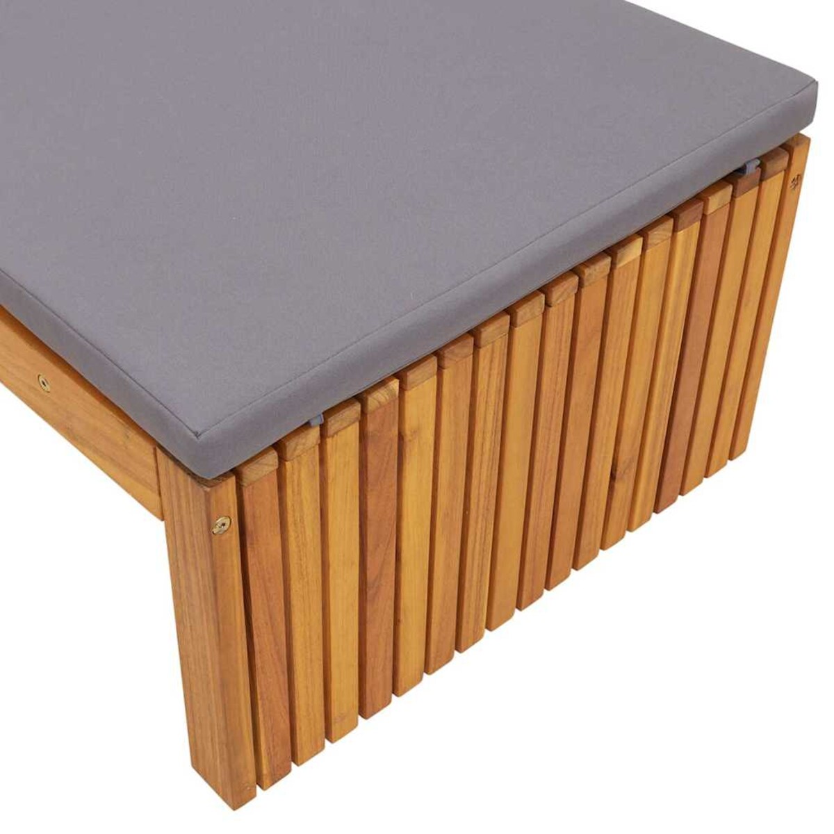 vidaXL Leżak z poduszką Brązowy 200 x 55 x 94cm Lite drewno akacjowe