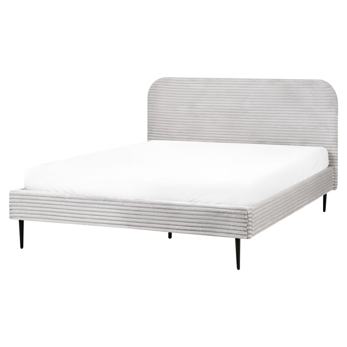 Łóżko Sztruks FLAYAT 160 x 200 cm Jasnoszary