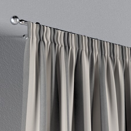 Zasłona na taśmie marszczącej 1 szt. 130x245 biało-szare pionowe pasy (5,5cm)