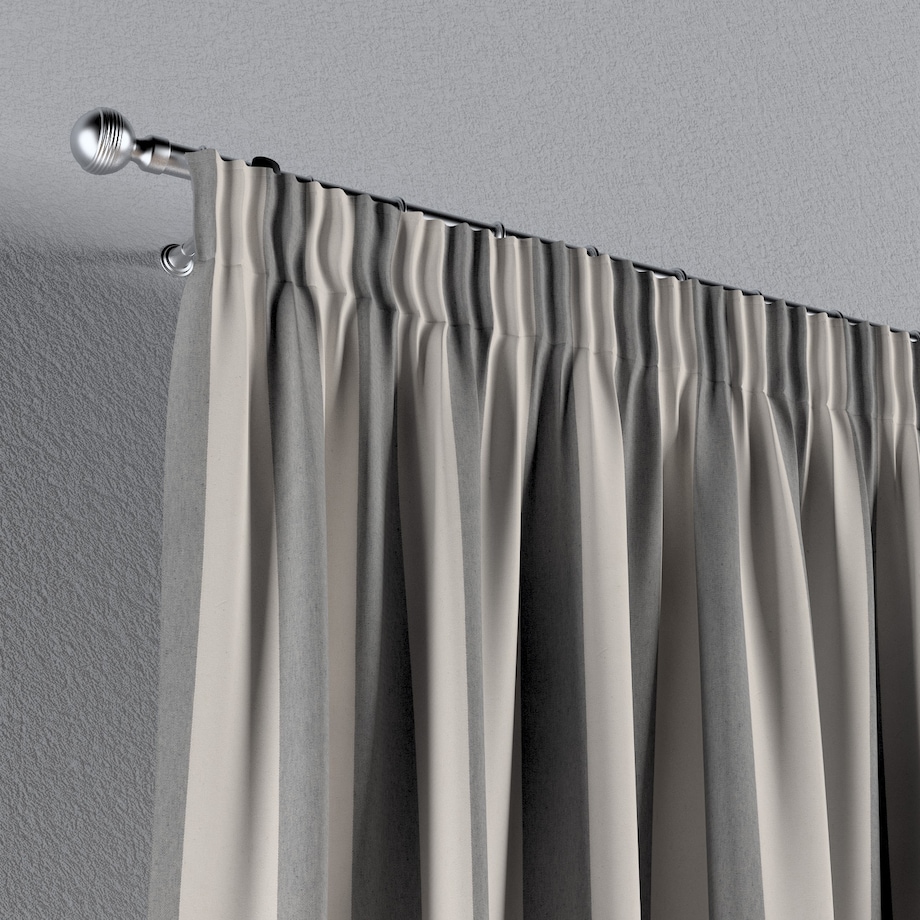 Zasłona na taśmie marszczącej 1 szt. 130x245 biało-szare pionowe pasy (5,5cm)