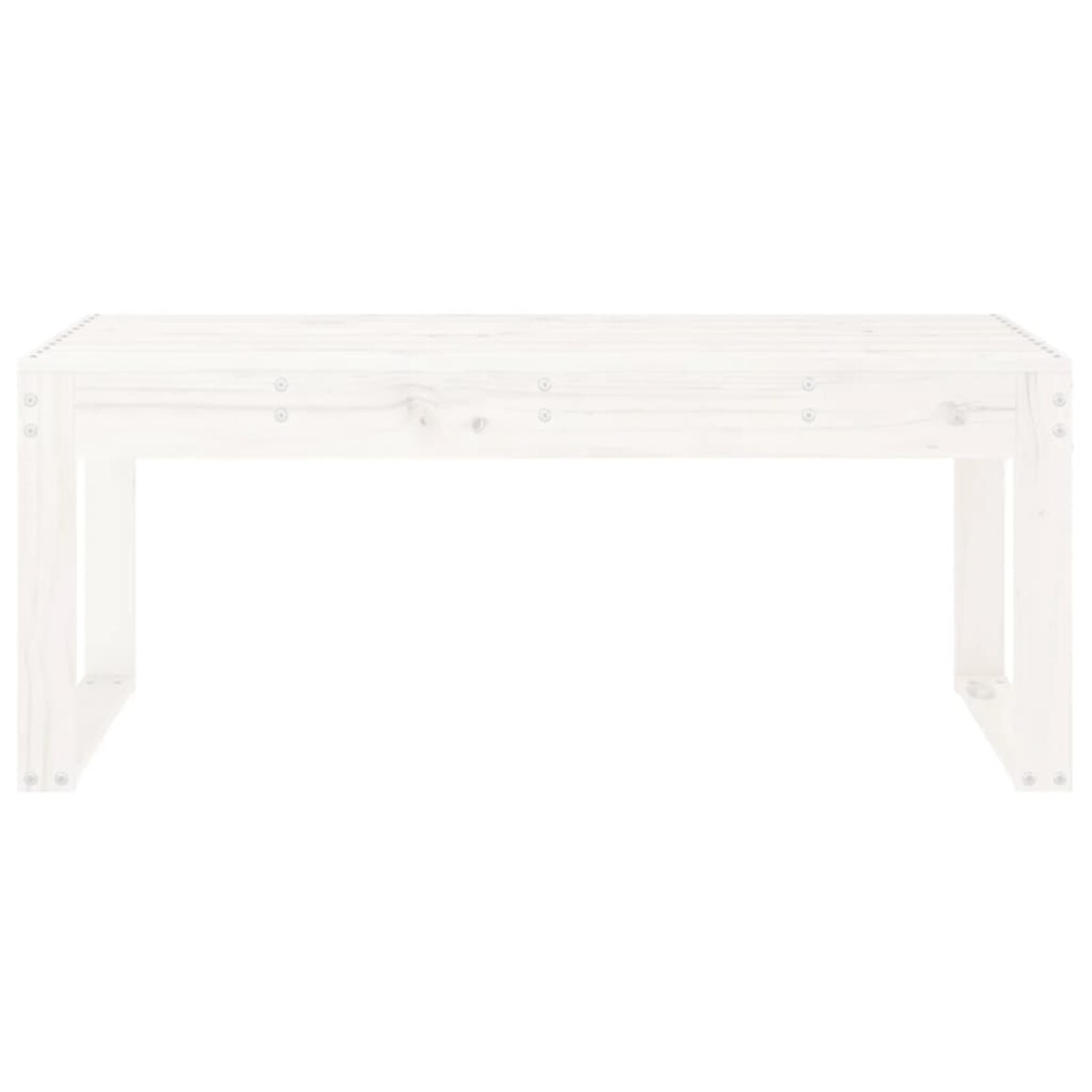 vidaXL Ławka ogrodowa, biała, 110x38x45 cm, lite drewno sosnowe