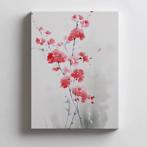 Wiosenne Urok Wiśni, 50x70 cm, bez ramy, płótno premium na blejtramie