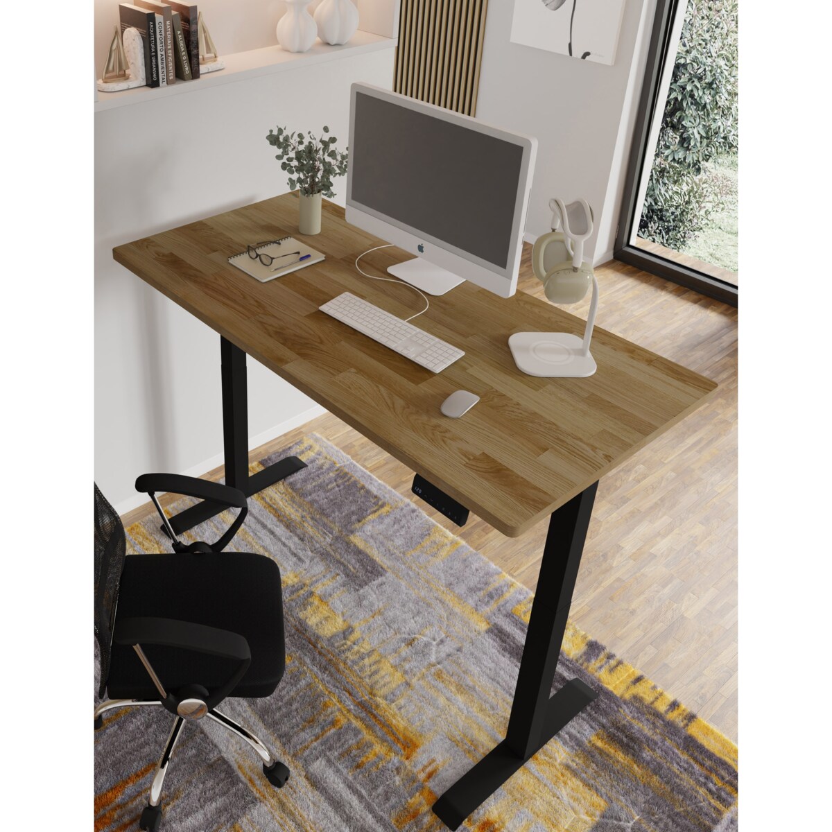 Biurko elektryczne z regulacją BIMotion 2S 160x80 czarny/dąb