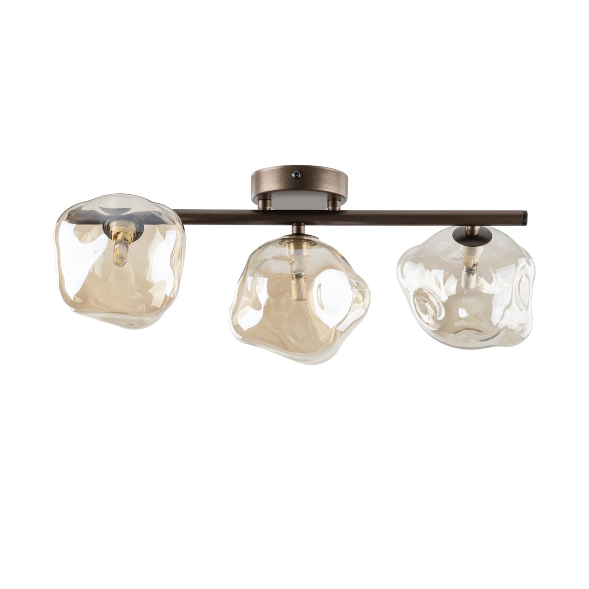 Lampa sufitowa TK Lighting LAVA BROWN 11035 brązowo-bursztynowa 3xG9 glamour do salonu i jadalni