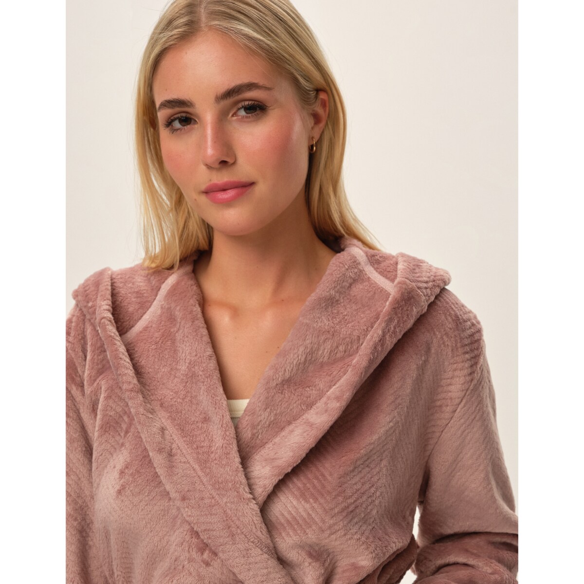 Szlafrok Frankie 41950-39X Pudrowy Róż Pudrowy Róż, XXL