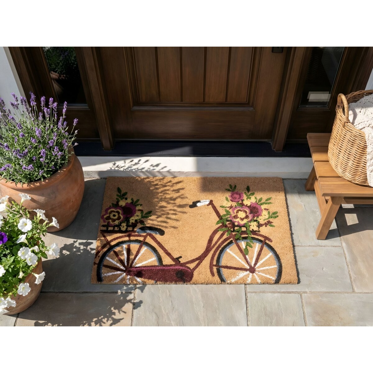 Wycieraczka AVAK Naturalny 50 x 80 cm Rower Włókno kokosowe