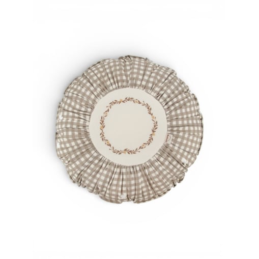Poduszka dekoracyjna okrągła z haftem Countryside Check