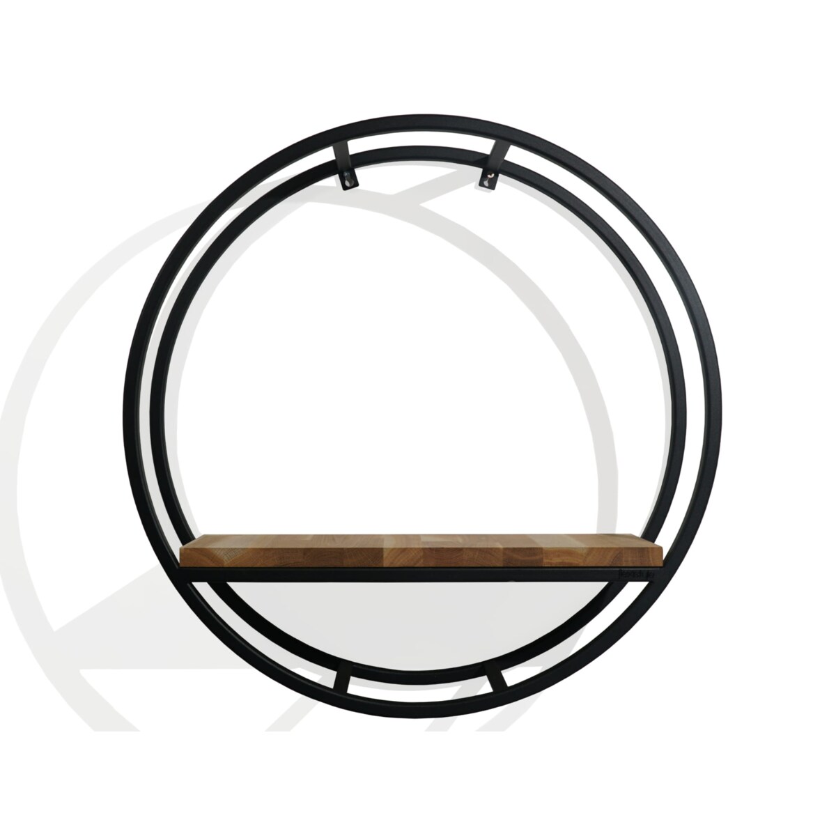 Półka loftowa okrągła dębowa 60cm 3d