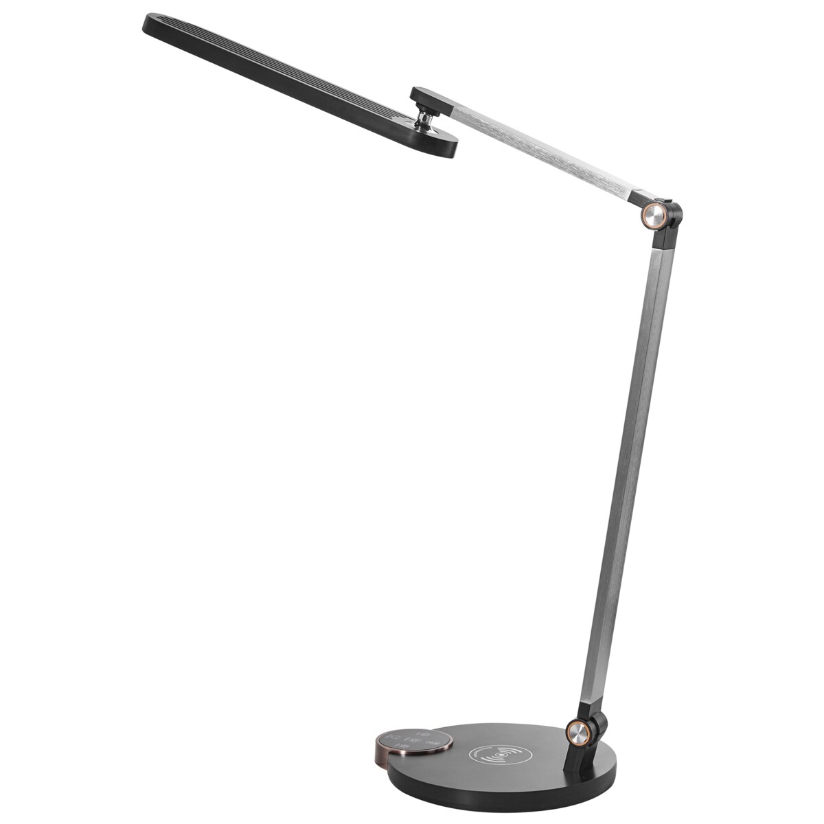 Lampa biurkowa LED CAROY Z ładowarką indukcyjną Czarny