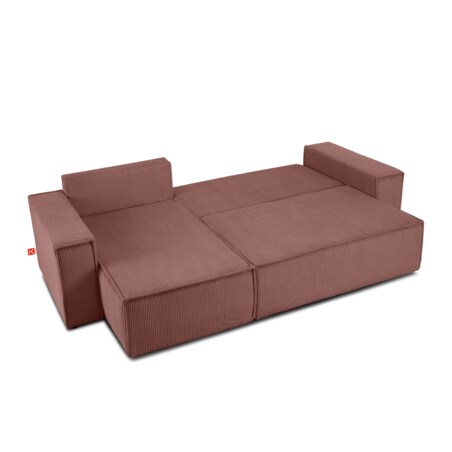 KONSIMO NAPI Uniwersalny narożnik z funkcją spania, różowy, prawy/lewy