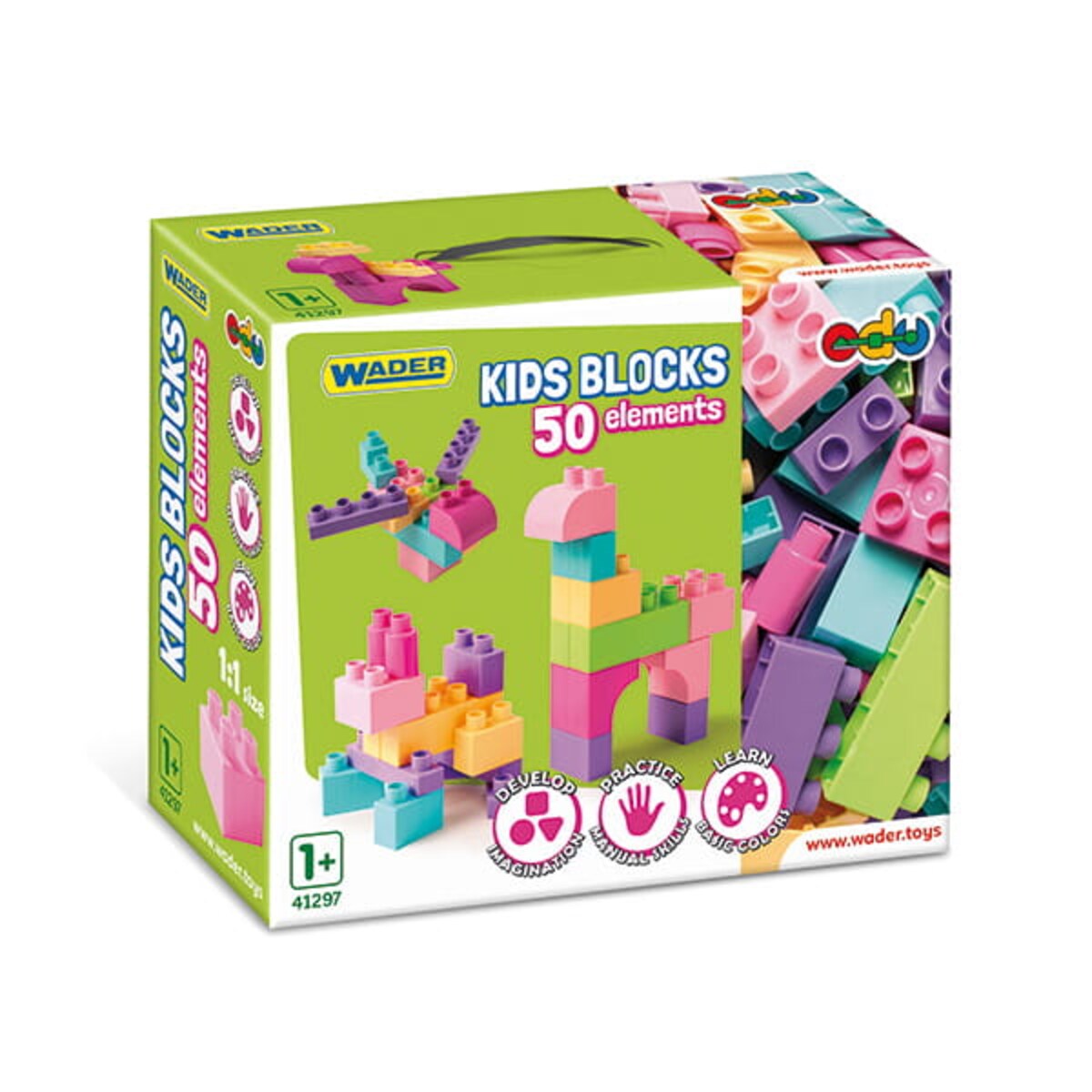 Kids Blocks klocki 50el. różowe