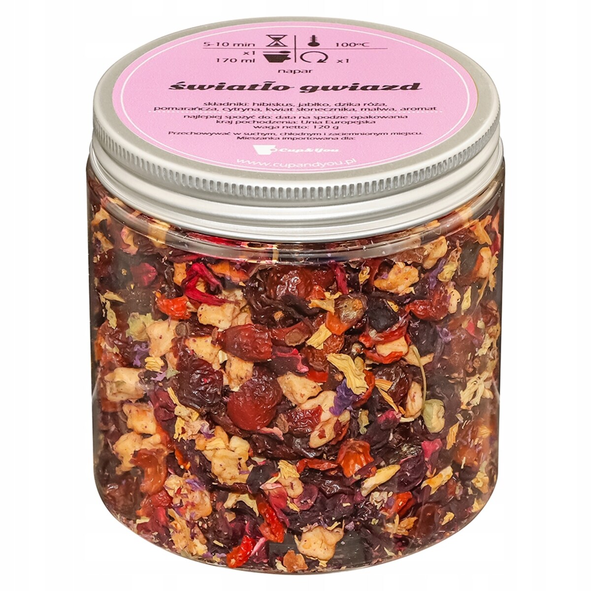 Herbata owocowa ŚWIATŁO GWIAZD o jabłkowym smaku z nutą owoców egzotycznych - herbata liściasta sypana mieszanka napar susz - gotowa na prezent upominek