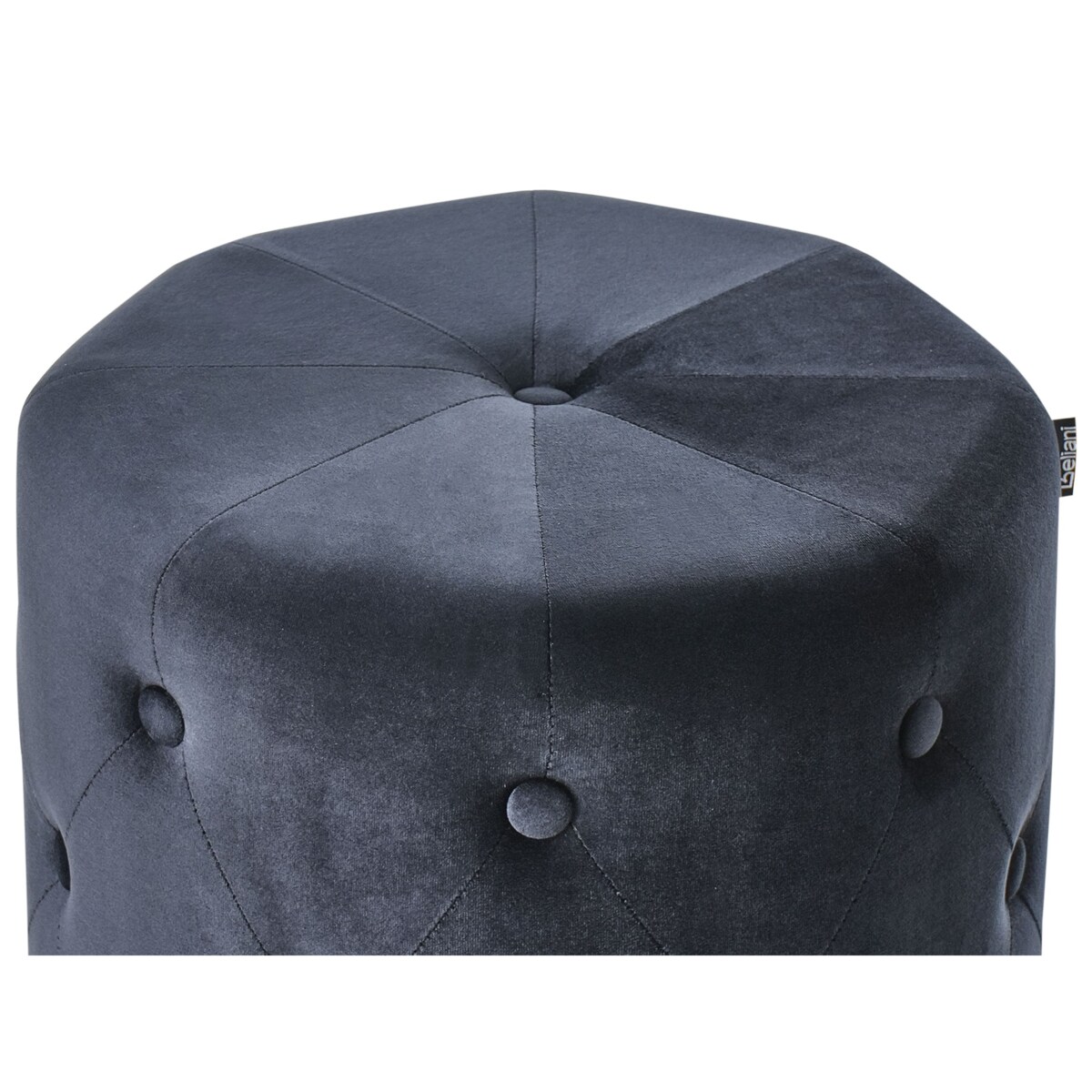 Puf CARROLLTON Welur Czarny 40 cm 40 cm 41 cm