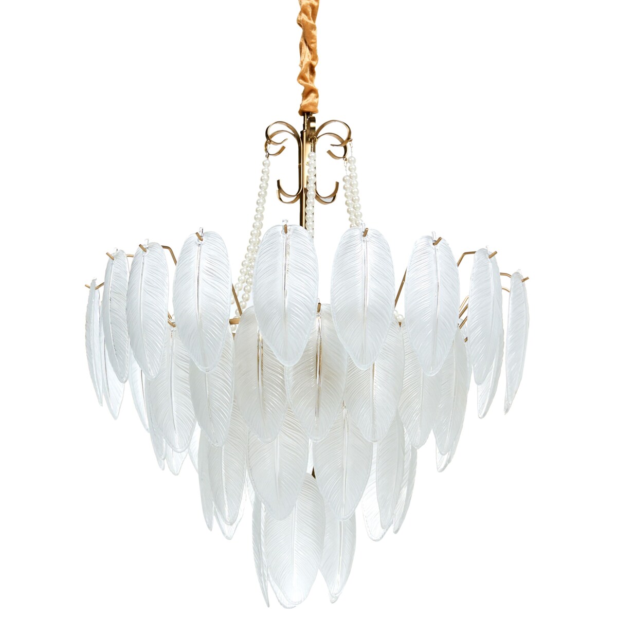 Żyrandol YAUCA Szkło Mosiężny