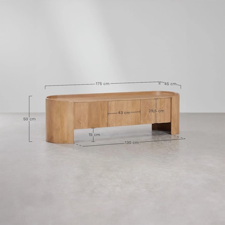 Szafka RTV 175x50 cm z drewna mango Sidney