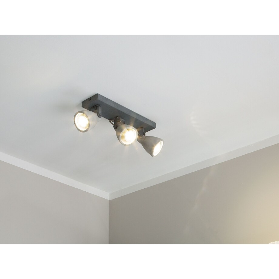 Lampa ścienna 3-punktowa betonowa szara MISTAGO