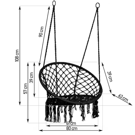 Huśtawka ogrodowa fotel bocianie gniazdo Sofotel Boho czarny