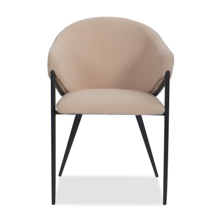 Krzesło tapicerowane do salonu boucle GLAMOUR ciemnobeżowe