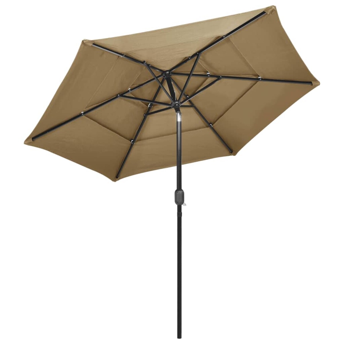 vidaXL 3-poziomowy parasol na aluminiowym słupku, taupe, 2,5 m