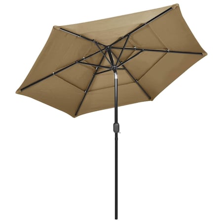 vidaXL 3-poziomowy parasol na aluminiowym słupku, taupe, 2,5 m