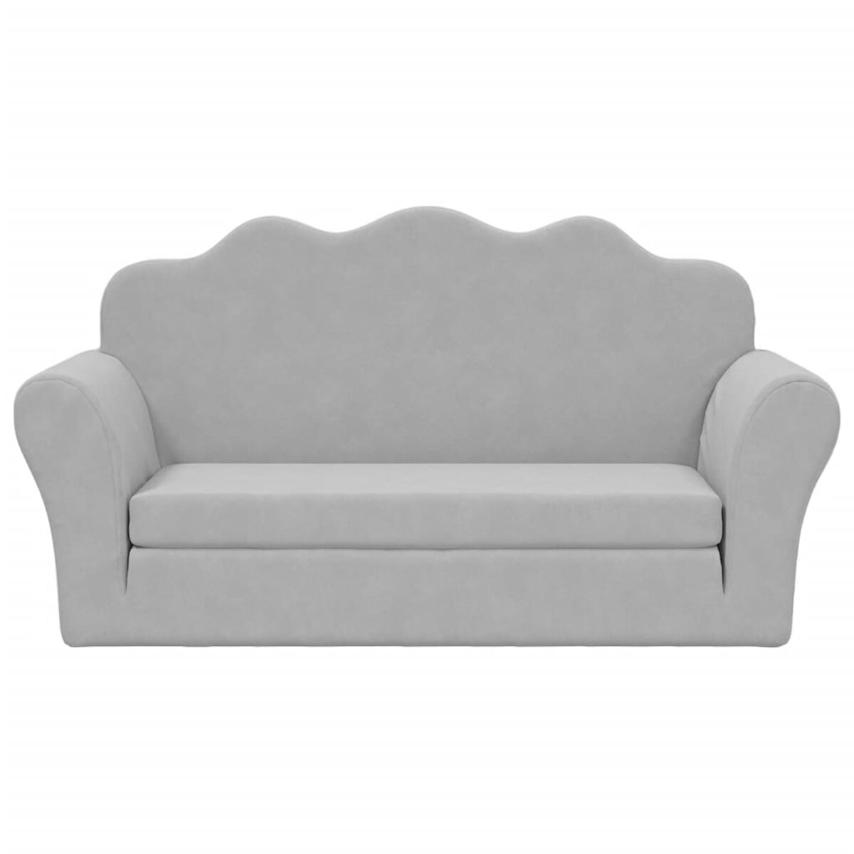 vidaXL 2-os. sofa dla dzieci, rozkładana, jasnoszara, miękki plusz