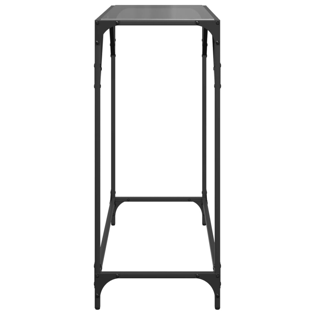 vidaXL Stolik kawowy z czarnym, szklanym blatem, 80x35x81 cm, stal