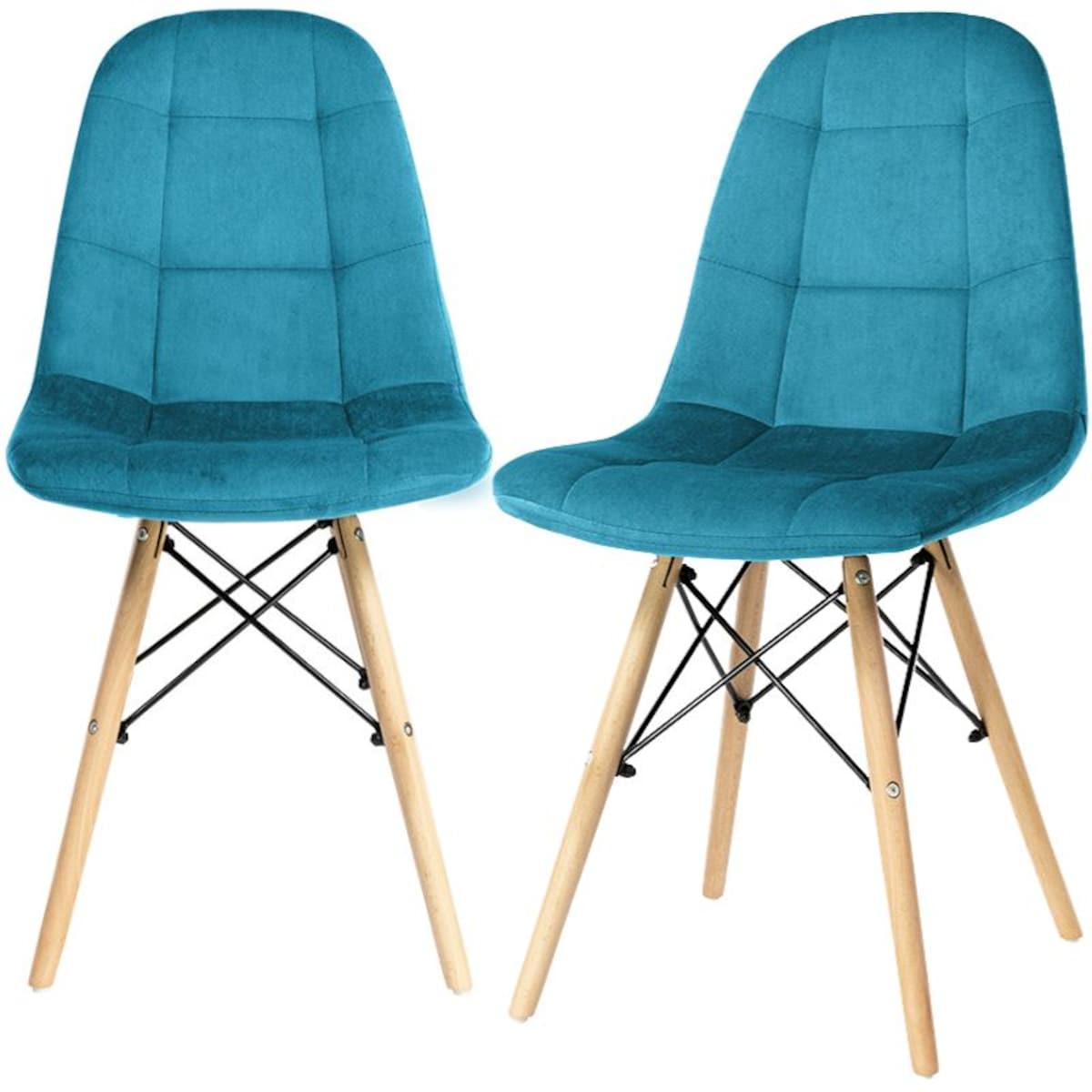 Krzesło Tapicerowane Welurowe Do Jadalni Salonu Pikowane Skandynawskie