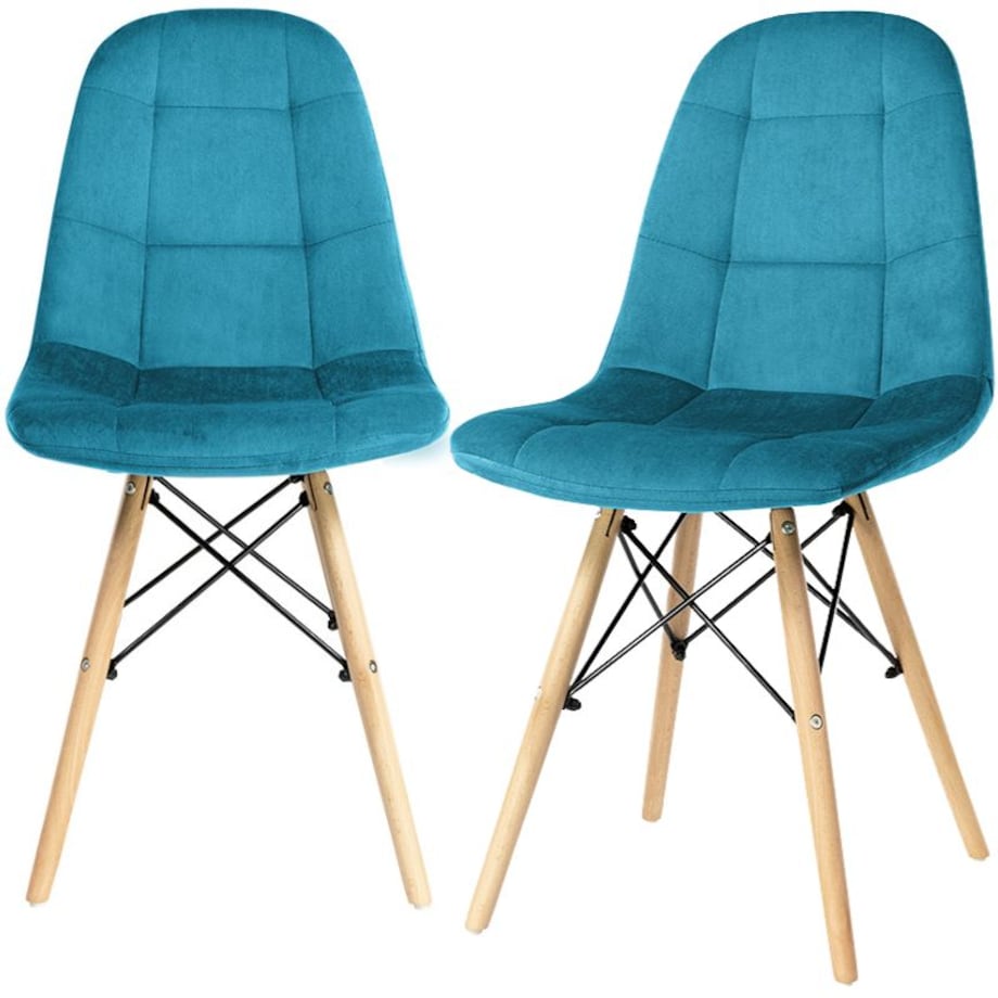 Krzesło Tapicerowane Welurowe Do Jadalni Salonu Pikowane Skandynawskie