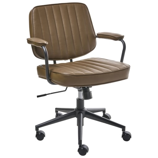 Krzesło obrotowe BERNE Ekoskóra Brązowy