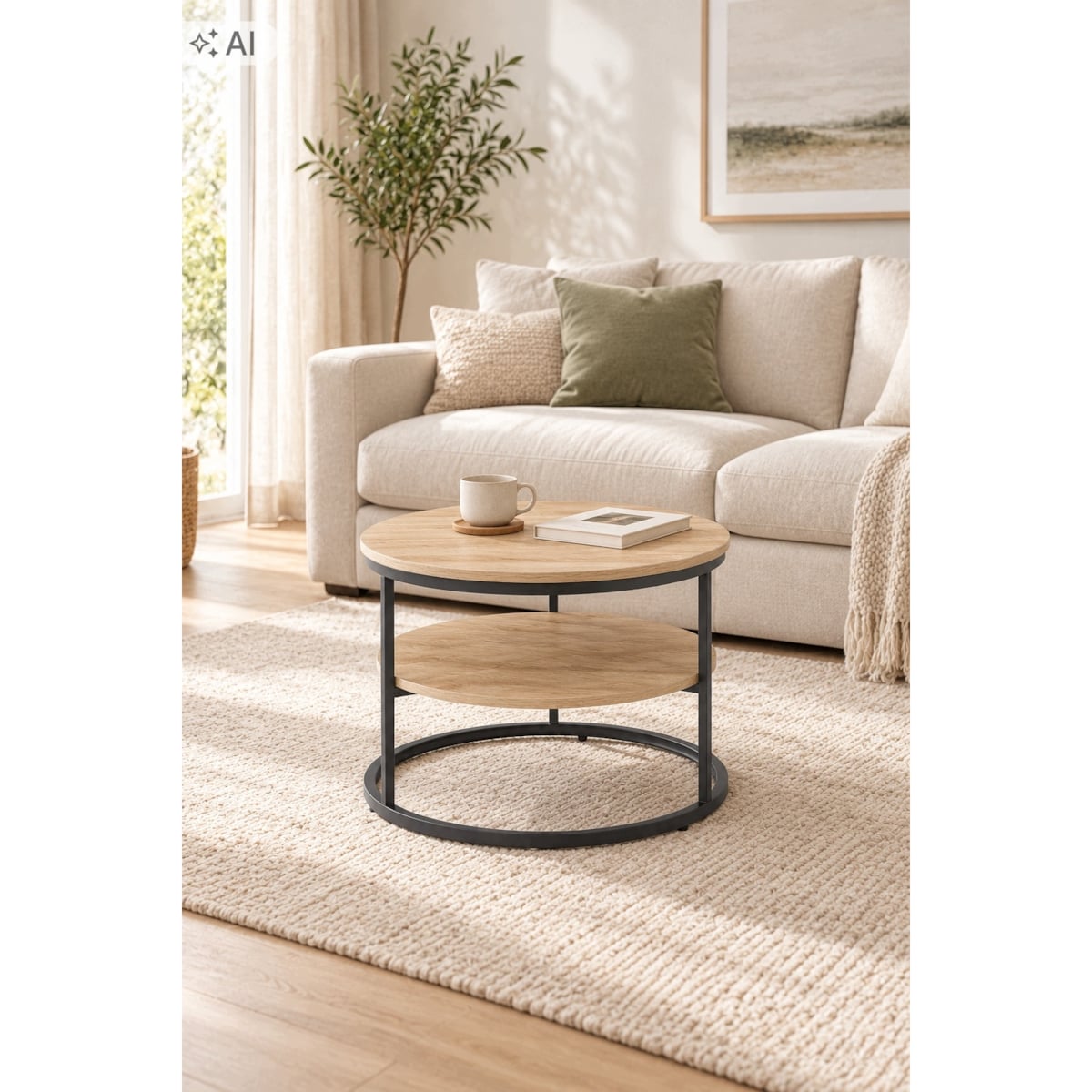 LOOP STOLIK KAWOWY fi 60cm DĄB SONOMA